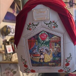 Disney Red and White Beauty and the Beast Backpack